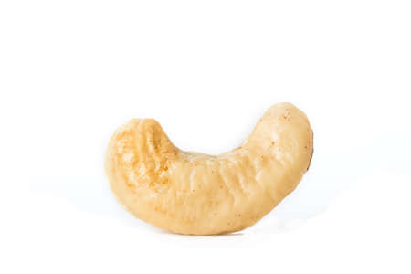 Cashew nut close up isolated on white background.の写真素材