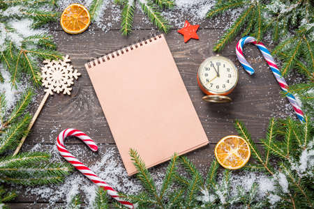 Christmas or new year frame for your project with copy space. Message to Santa Claus. Christmas fir...