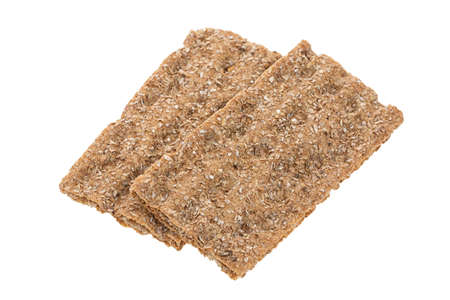Group of crispbreads isolated on white background.の写真素材