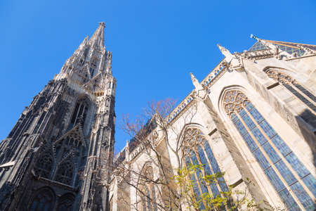 Stephansdom in Vienna, Austria with blue sky