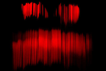 Red striped curtain in theater elegant texture background as a terrible face. Abstract horror picture.の写真素材