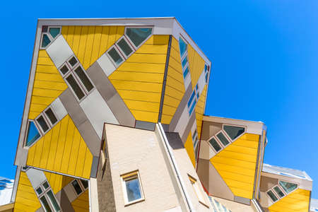 Rotterdam, Netherlands - May, 2018: Cube houses in Rotterdam, Netherlands. Famous tourist landmark...