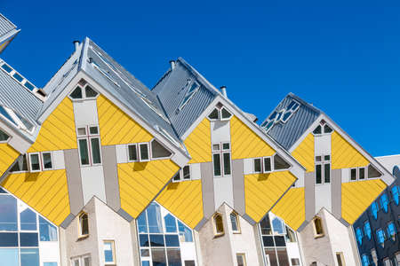 Rotterdam, Netherlands - May, 2018: Cube houses in Rotterdam, Netherlands. Famous tourist landmark in South Hollandのeditorial素材