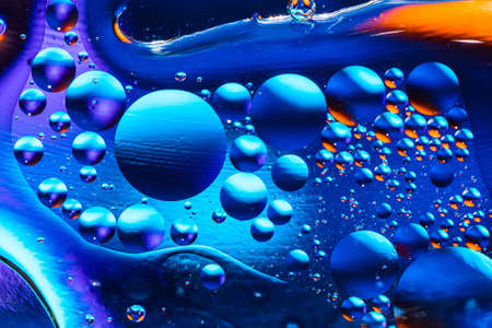 Space or planets universe abstract background. Abstract molecule sctructure. Water bubbles. Macro...