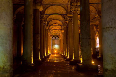 Istanbul, Turkey - August, 2018: Underground Basilica Cistern Yerebatan Sarnici in Istanbul, Turkey....