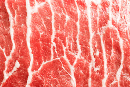 Texture or background of tasty fresh meat. Red beef meat close up texture. Meat food background
