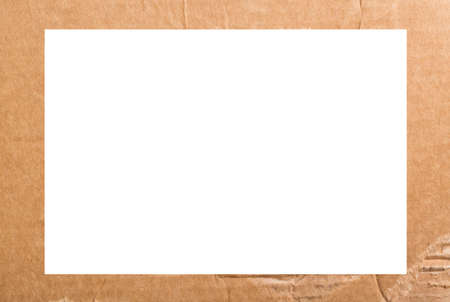 Close up recycle cardboard or brown board kraft paper box frame texture background. Kraft paper...