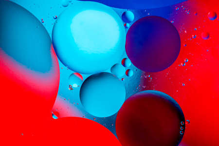 Space or planets universe cosmic abstract background. Abstract molecule atom sctructure. Water bubbles. Macro shot of air or molecule. Biology, physics or chemistry abstract backgroundの写真素材