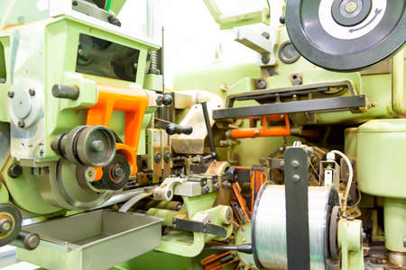 Factory and industrial concept. Technological equipment at factory.