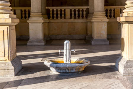 Fountain with thermal healing water in Karlovy Vary, Czech Republicの写真素材