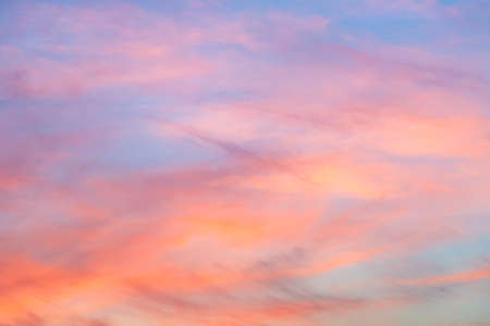 Beautiful sunset sky abstract background. Sky with red pink clouds. Nature background
