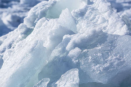 The texture of ice and frozen water. Winter background. Frosty natural ice abstract pattern.