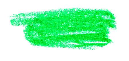 Colorful green oil pastel chalk painted strokes or smear isolated on white background.の写真素材