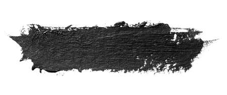 Black brush stroke isolated on white background. Oil paint abstract stroke. Watercolor brush stroke. Design mockup.の写真素材