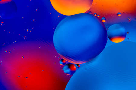 Abstract background with colorful gradient colors. Oil drops in water abstract psychedelic pattern imageの写真素材