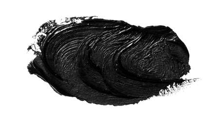 Black brush stroke isolated on white background. Oil paint abstract stroke. Watercolor brush stroke. Design mockup.の写真素材