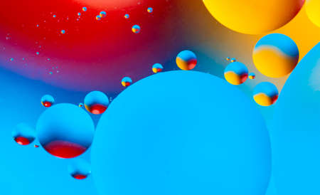 Space or planets universe cosmic abstract background. Abstract molecule structure. Water bubbles. Macro shot of air or molecule. Abstract space backgroundの写真素材