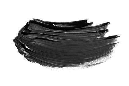 Black brush stroke isolated on white background. Oil paint abstract stroke. Watercolor brush stroke. Design mockup.の写真素材