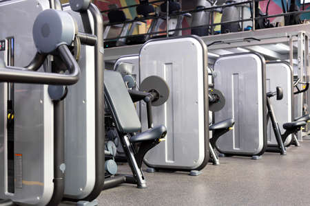 modern fitness gym. Sports gym or fitness equipment.の写真素材