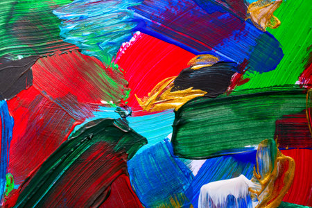 Abstract painted art background. Abstract colorful brush strokes as a background.の写真素材