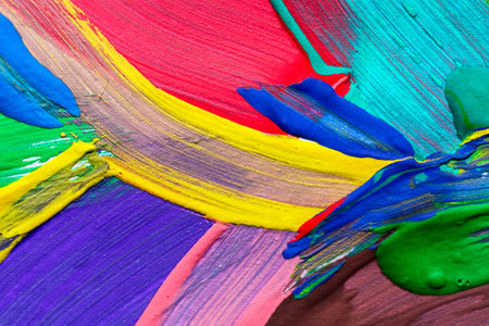Abstract colorful brush strokes as a background. Abstract painted art backgroundの写真素材