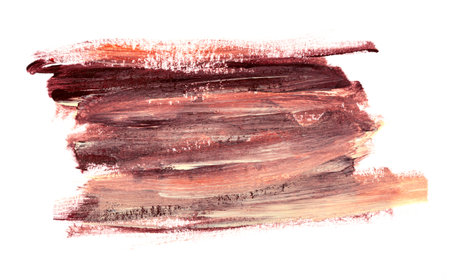 Red brown brush strokes isolated on white background. Red brown abstract stroke. Colorful oil paint brush strokeの写真素材