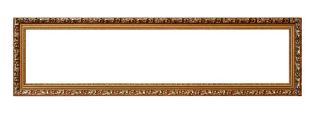 Vintage old retro wooden rectangular frame isolated on white background.の写真素材