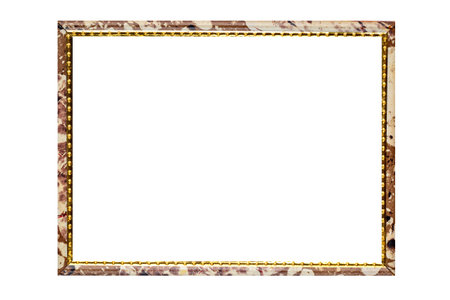 Vintage old retro photo frame isolated on white.の写真素材