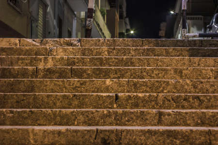 the stairway at night background.の写真素材