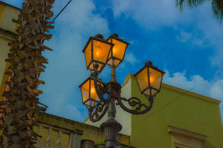 Lamp hanging on the wall.の写真素材