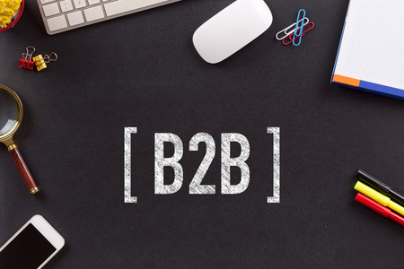 B2B CONCEPT ON BLACKBOARDの写真素材