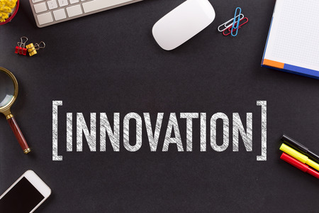 INNOVATION CONCEPT ON BLACKBOARDの写真素材
