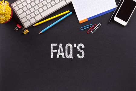FAQ'S CONCEPT ON BLACKBOARDの写真素材