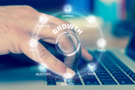 GROWTH TECHNOLOGY COMMUNICATION TOUCHSCREEN FUTURISTIC CONCEPTの写真素材