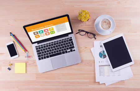 Business desk concept - Business Ethicsの写真素材