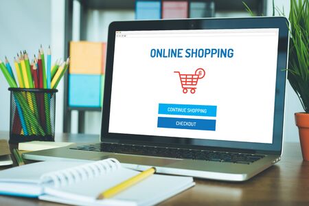 ONLINE SHOPPING E-COMMERCE RETAIL CONCEPTの写真素材