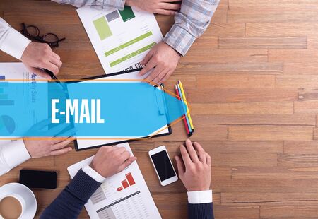 BUSINESS TEAM WORKING OFFICE E-MAIL DESK CONCEPTの写真素材