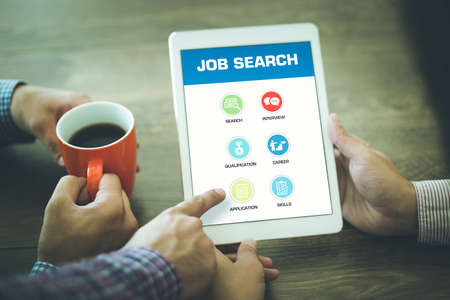 Job Search  Concept on Tablet PC Screenの写真素材