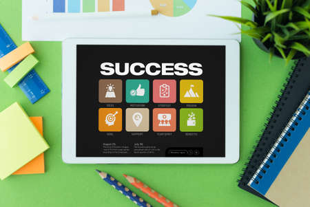 Success Concept on Tablet PC Screen