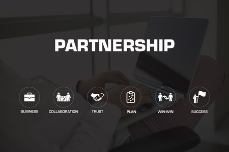 PARTNERSHIP ICONS AND KEYWORDS CONCEPTの写真素材