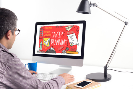 CAREER PLANNING concept on computer screenの写真素材