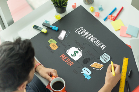 BUSINESS WORKING OFFICE AND COMMUNICATION CONCEPTの写真素材