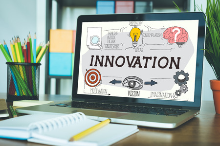 BUSINESS IDEA TEAMWORK TECHNOLOGY AND INNOVATION CONCEPTの写真素材