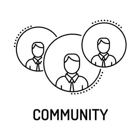 Community Line Iconのイラスト素材