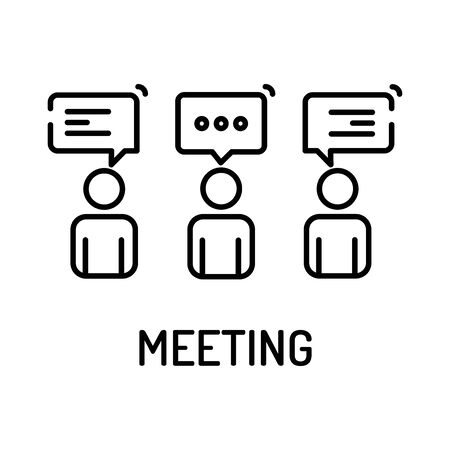 Meeting Line Iconのイラスト素材