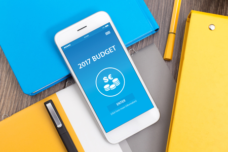 BUDGET 2017 CONCEPT ON SCREENの写真素材