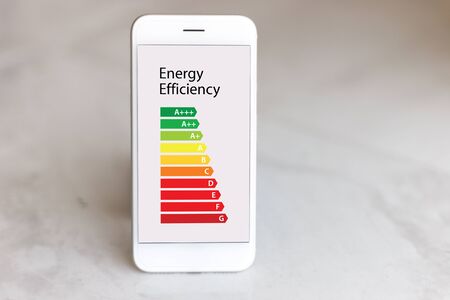 Energy Efficiency Concept with Energy Rating Chartの写真素材