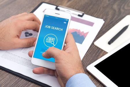JOB SEARCH CONCEPT ON SCREENの写真素材