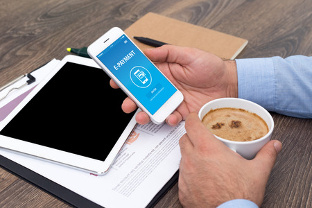 E-PAYMENT CONCEPT ON SCREENの写真素材
