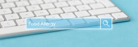 Search Engine Concept: Searching FOOD ALLERGY word on internetの写真素材